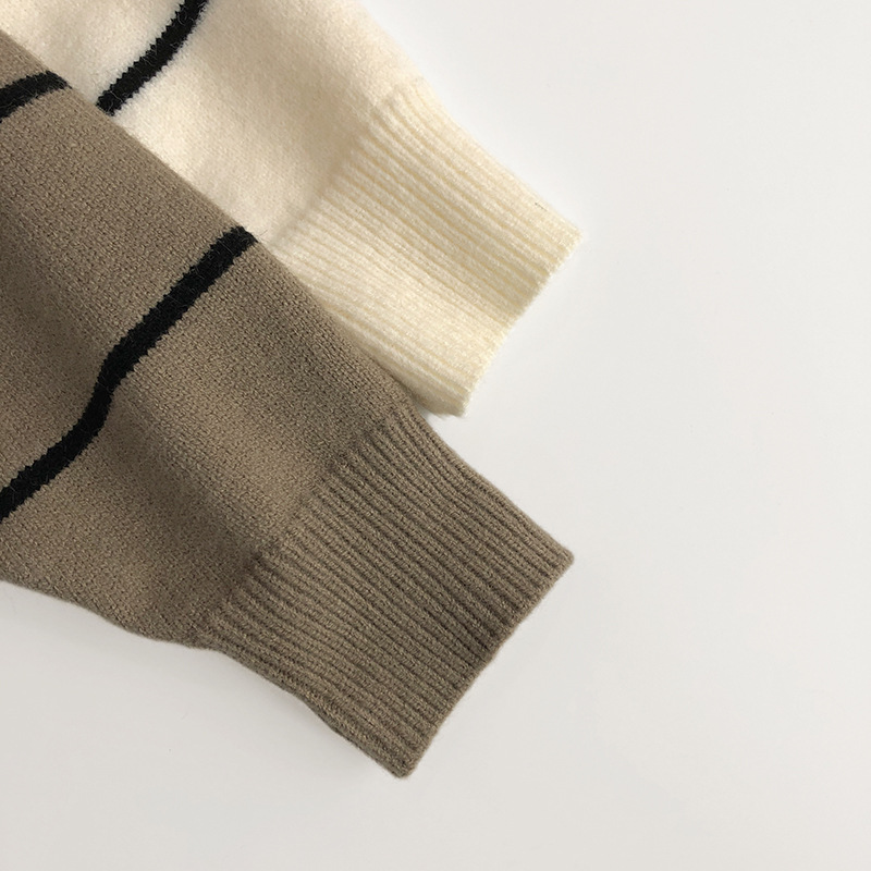 Toddler Striped Lapel Sweater