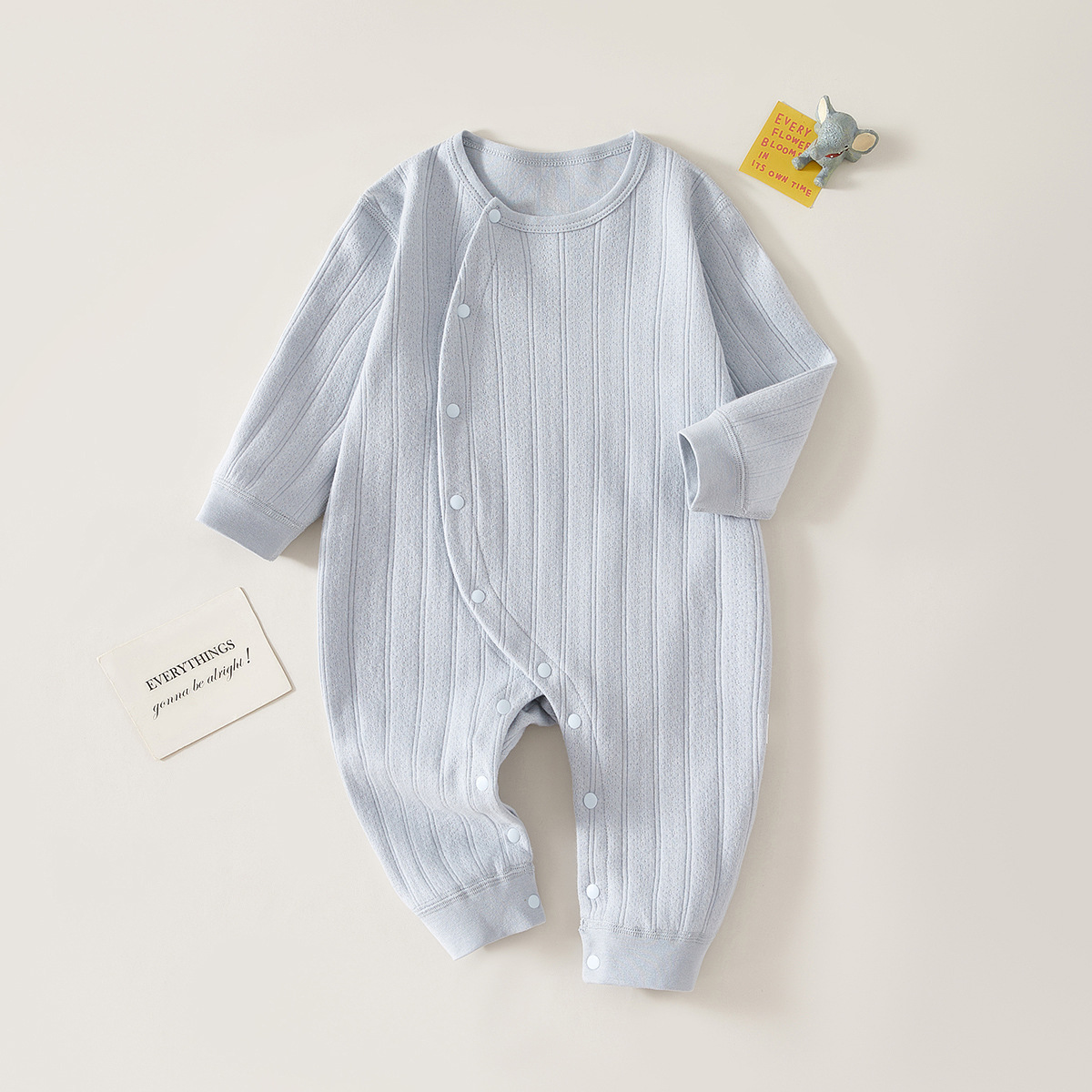 Baby Pure Color Button Basic Romper