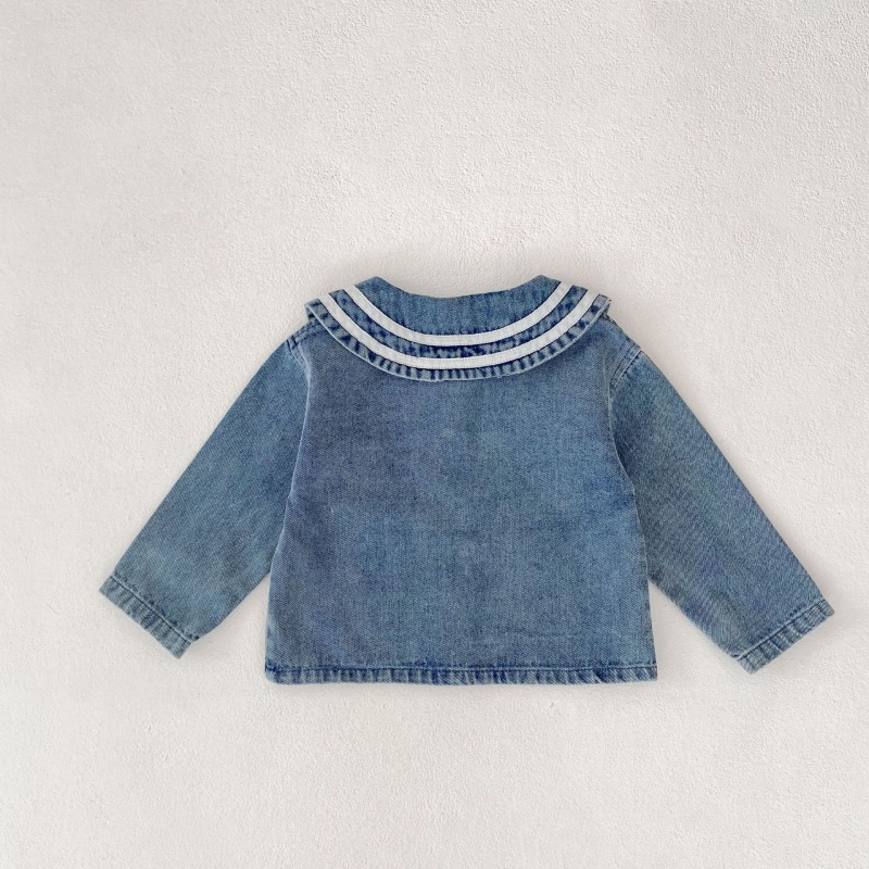 Baby Toddler Girls' Peter Pan Collar Denim Jacket