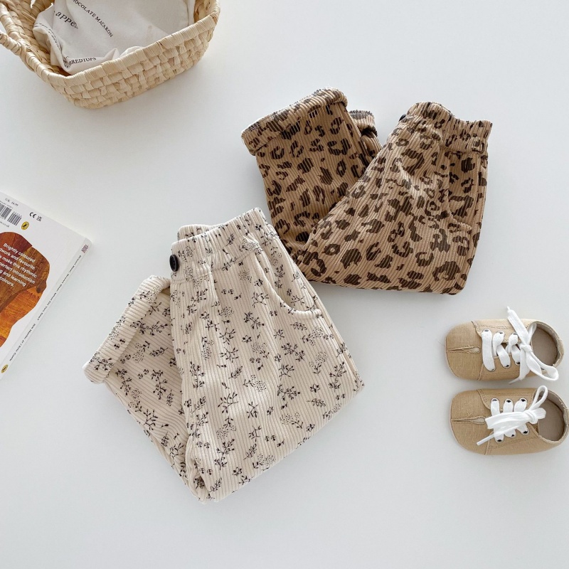 Baby Toddler Leopard Floral Padded Casual Pants