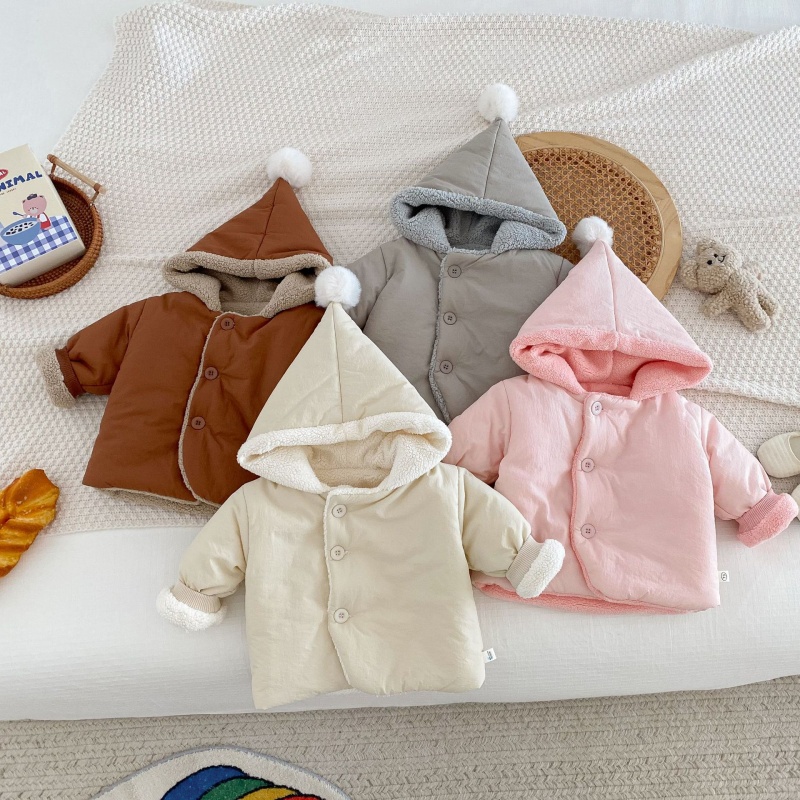 Baby Toddler Solid Color Warm Cotton Jacket
