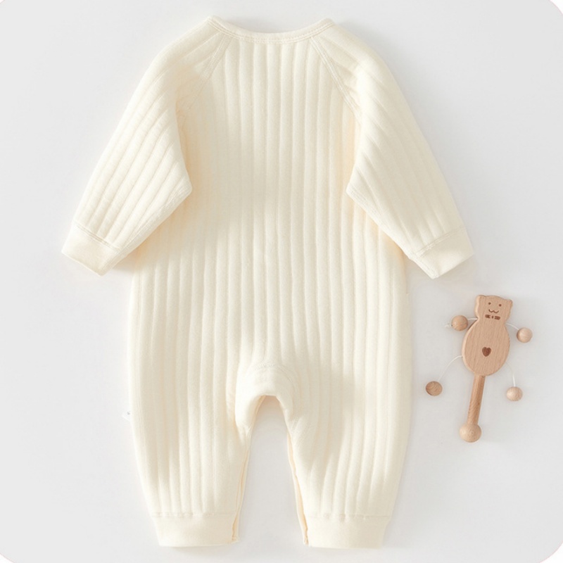 Bear Embroidered  Baby Newborn Warm Romper