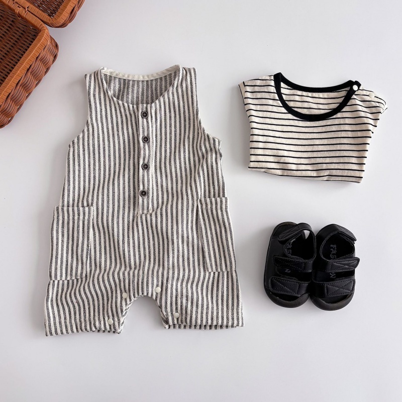 Baby Newborn Striped Sleeveless Romper