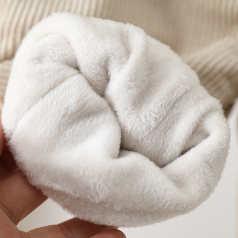 Baby Toddler Fleece-Lined Corduroy Bear-Print Overalls