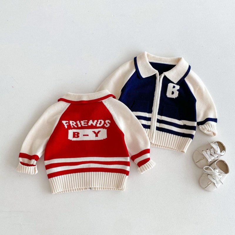 Baby Toddler Alphabet Zipper Cardigan Sweater