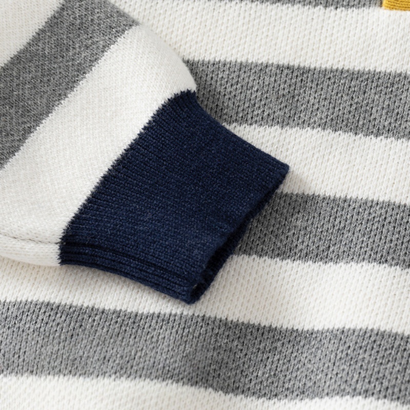 Baby Kids' Boy Striped Polo Neck Sweater