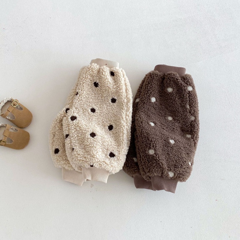 Baby Toddler Fleece-Lined Polka Dot Shearling Pants
