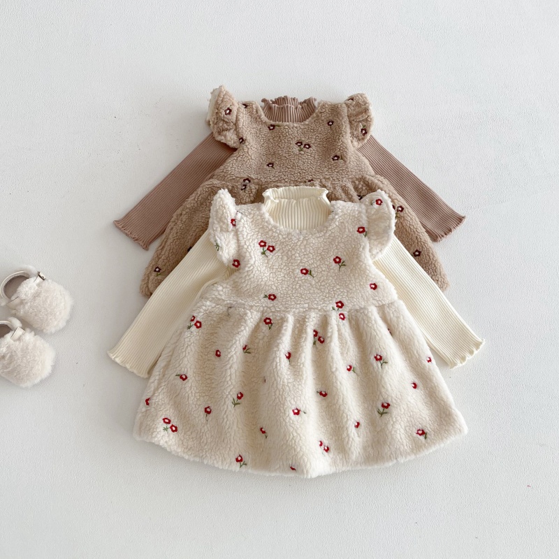Baby Toddler Girls' Floral Fleece Vest Dress