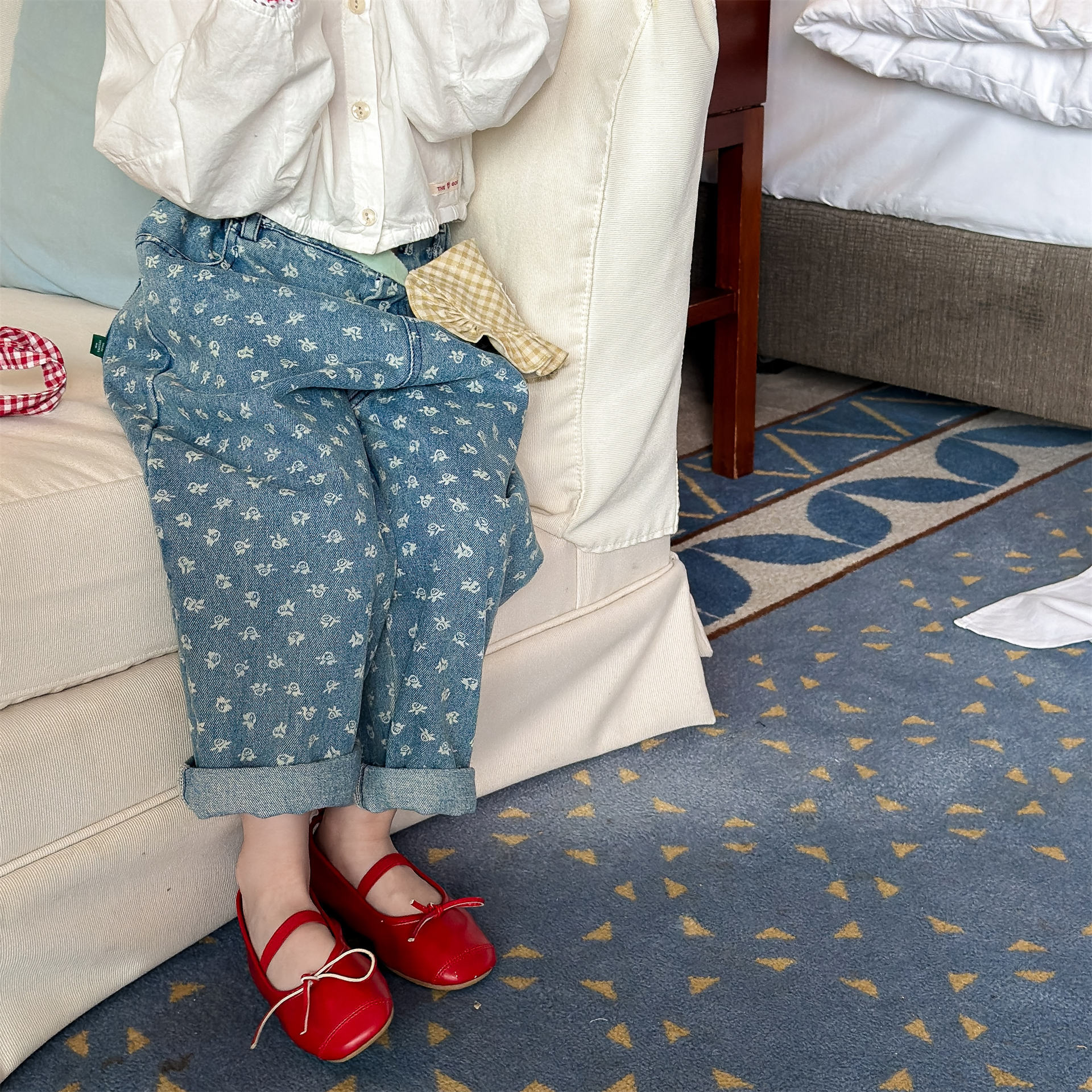 Baby & Kids Denim Flower Pants