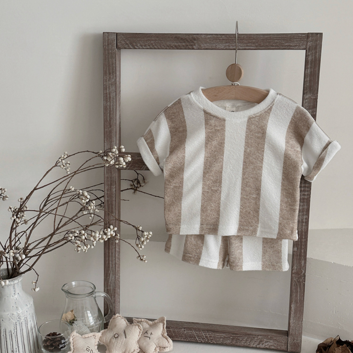 Baby Stripe Tee and Shorts 2 Piece Set