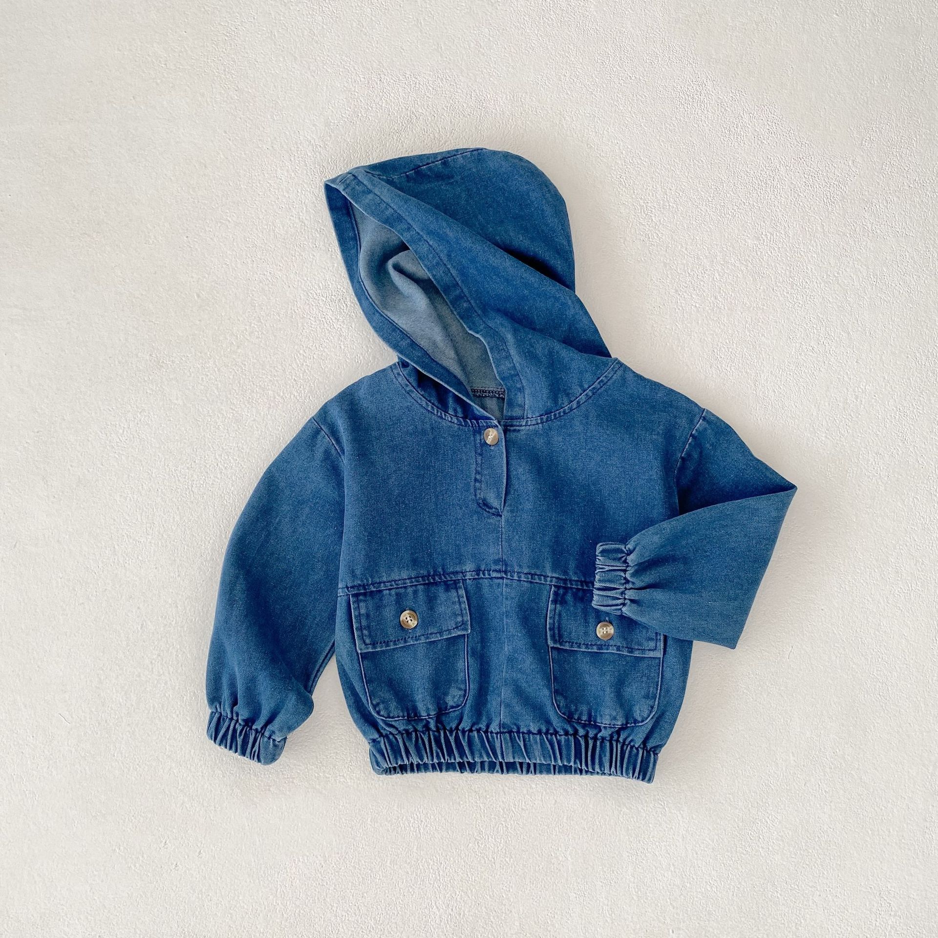 Baby & Kids Denim Hooded Pullover Jacket