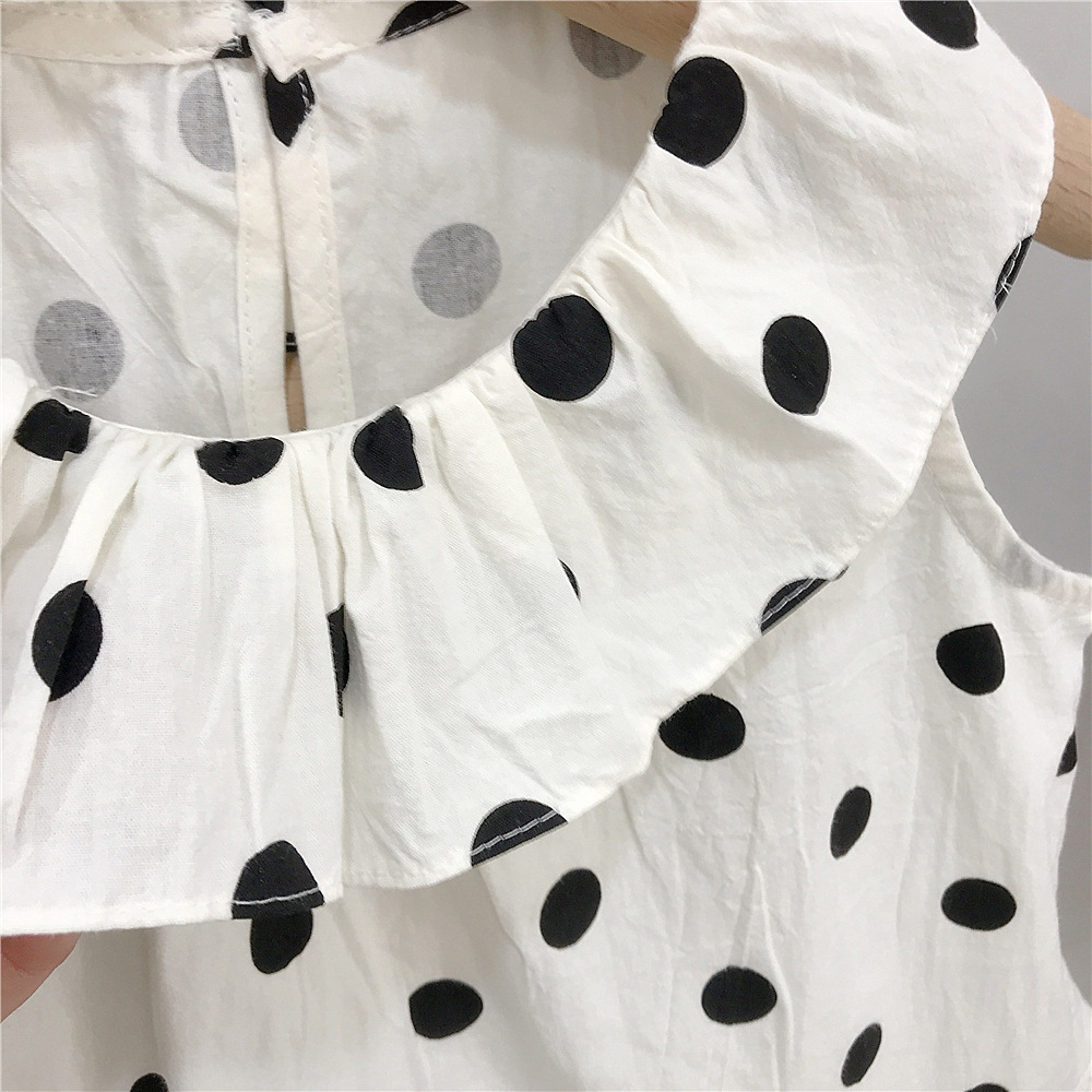 Baby& Kid Ruffled Dots Top and Pants Set