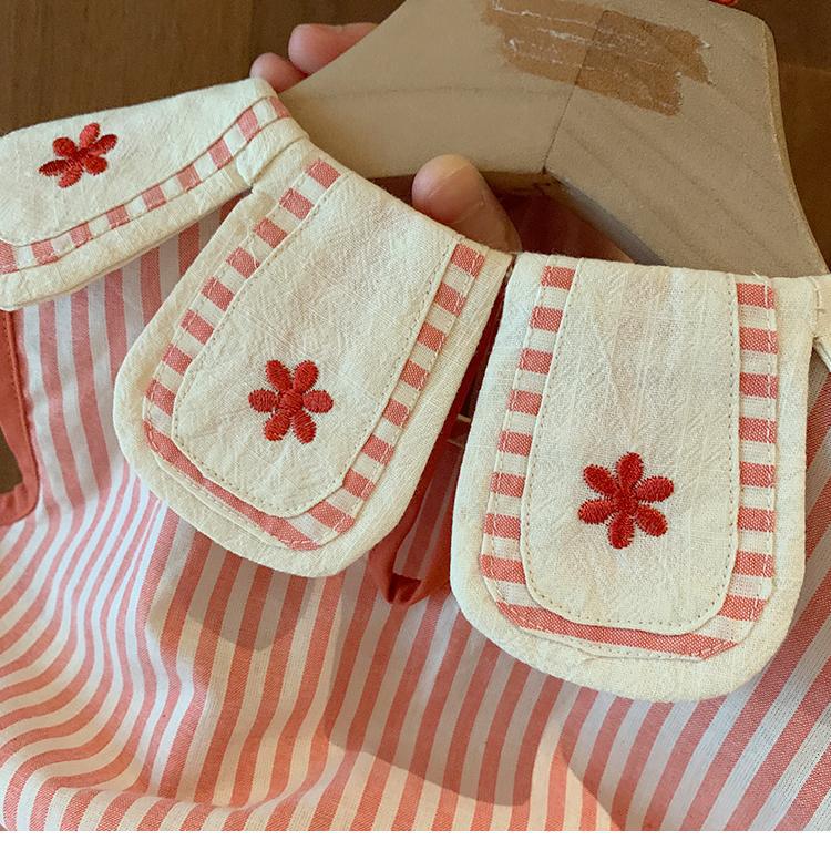Baby& Kid Flower Collar Stripe Top and Pant Sets