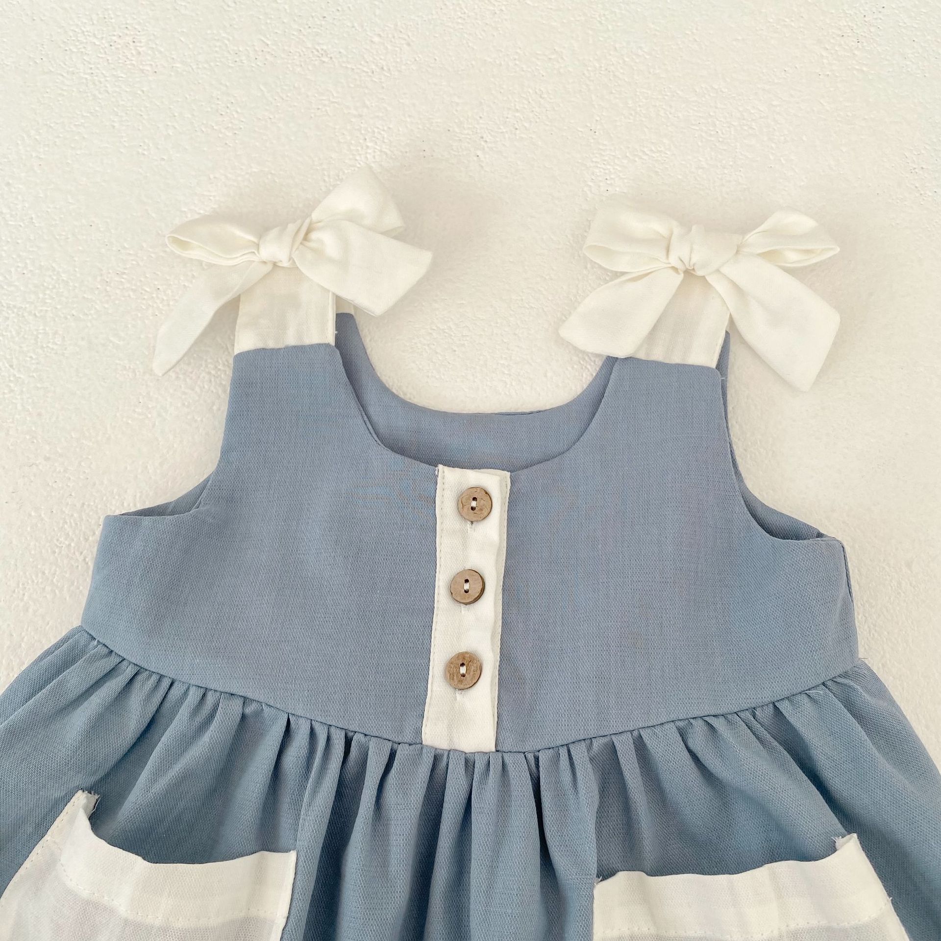 Baby Toddler Bow Knot Floral Pleated Dress