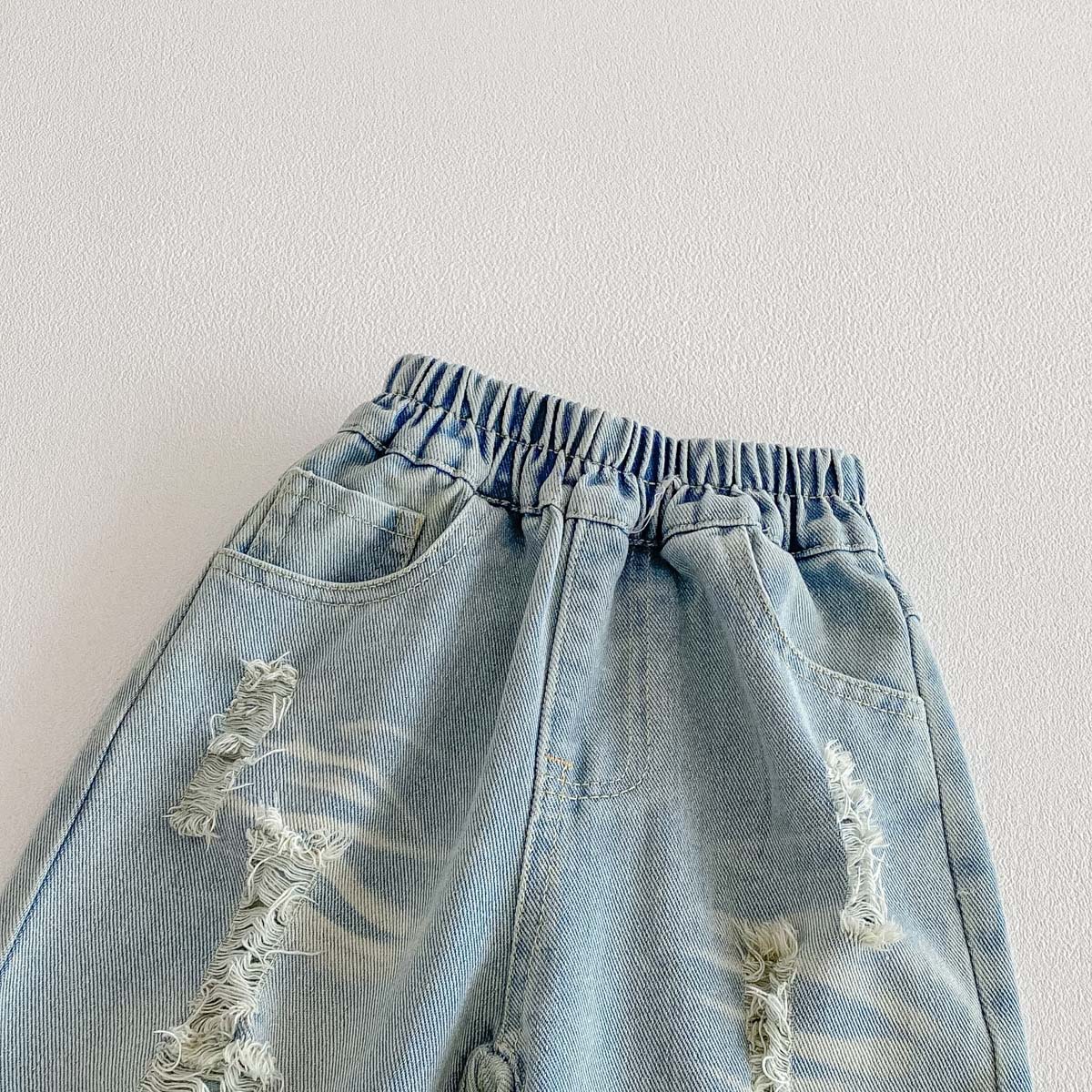 Kids Large Pocket Workwear Hole Jeans