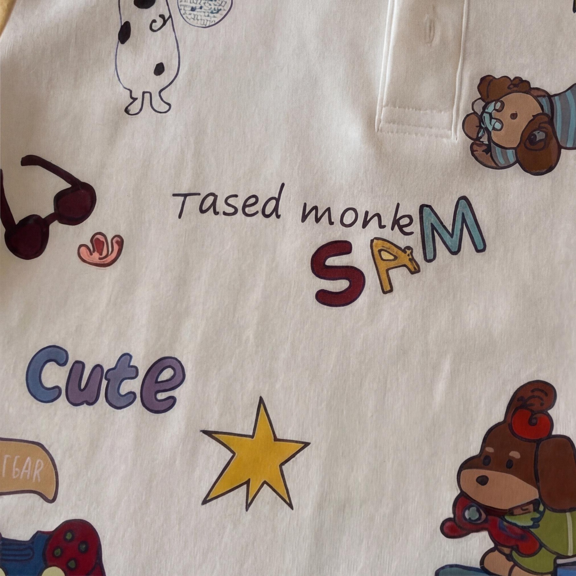 Baby& Kid Cartoon Print Dog Polo T-shirt