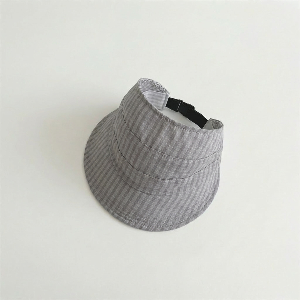 Baby Toddler Solid Color Plaid Big Eaves Open Top Hat