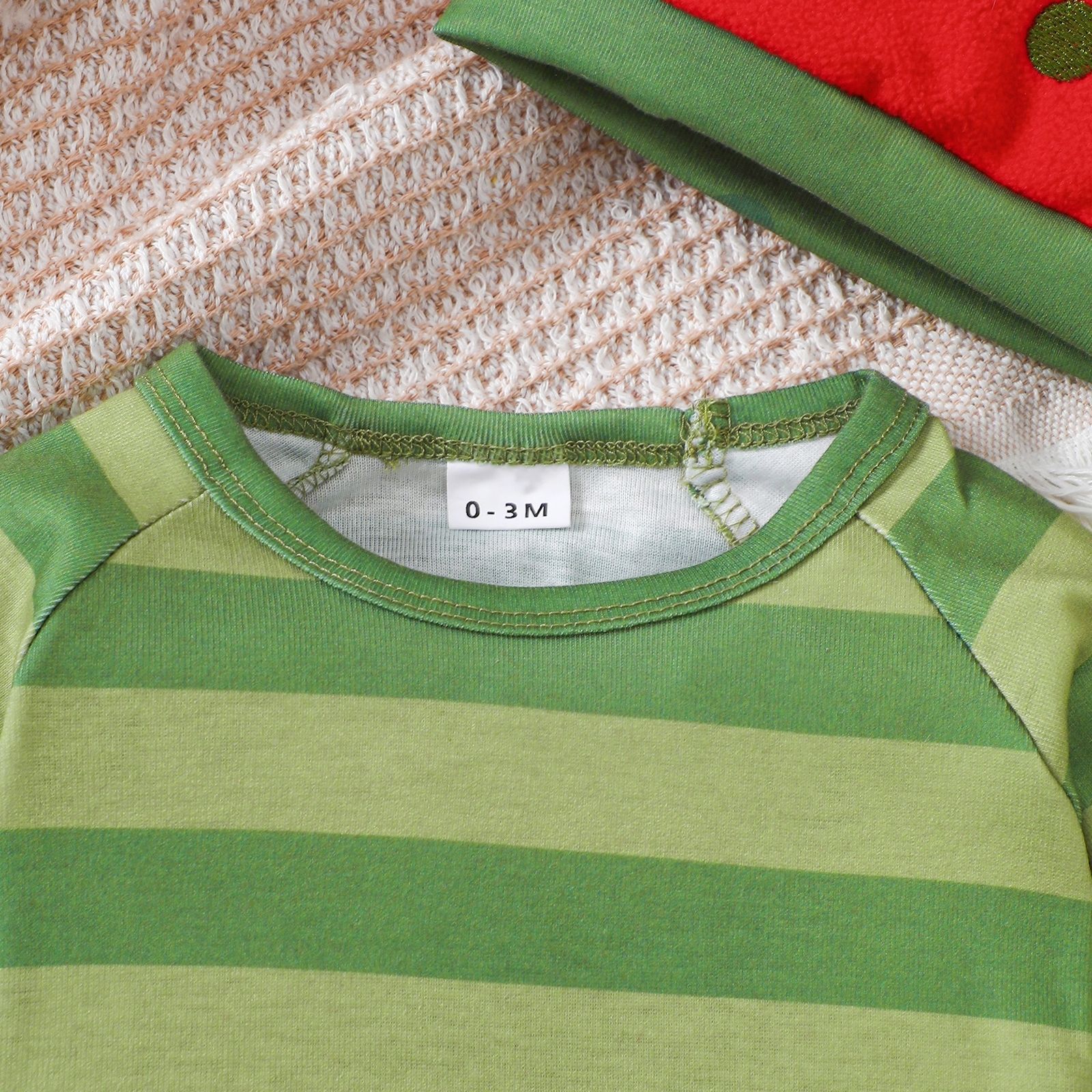Baby Cartoon Caterpillar Stripe Long Sleeved Onesie and Hat Set