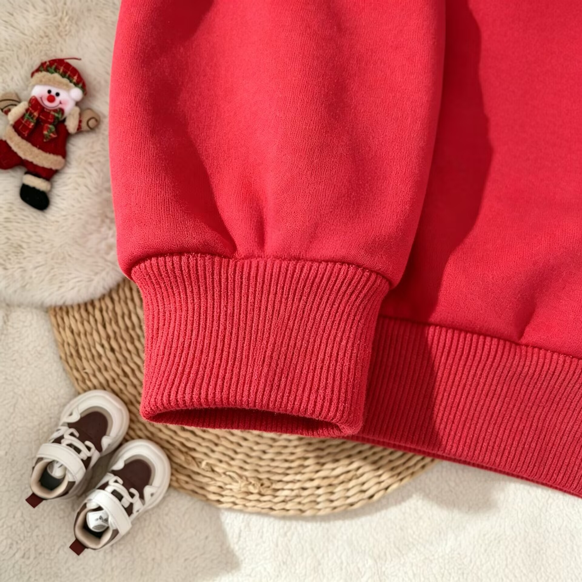 Baby Santa Claus Sweatshirt and Checkered Pants Set