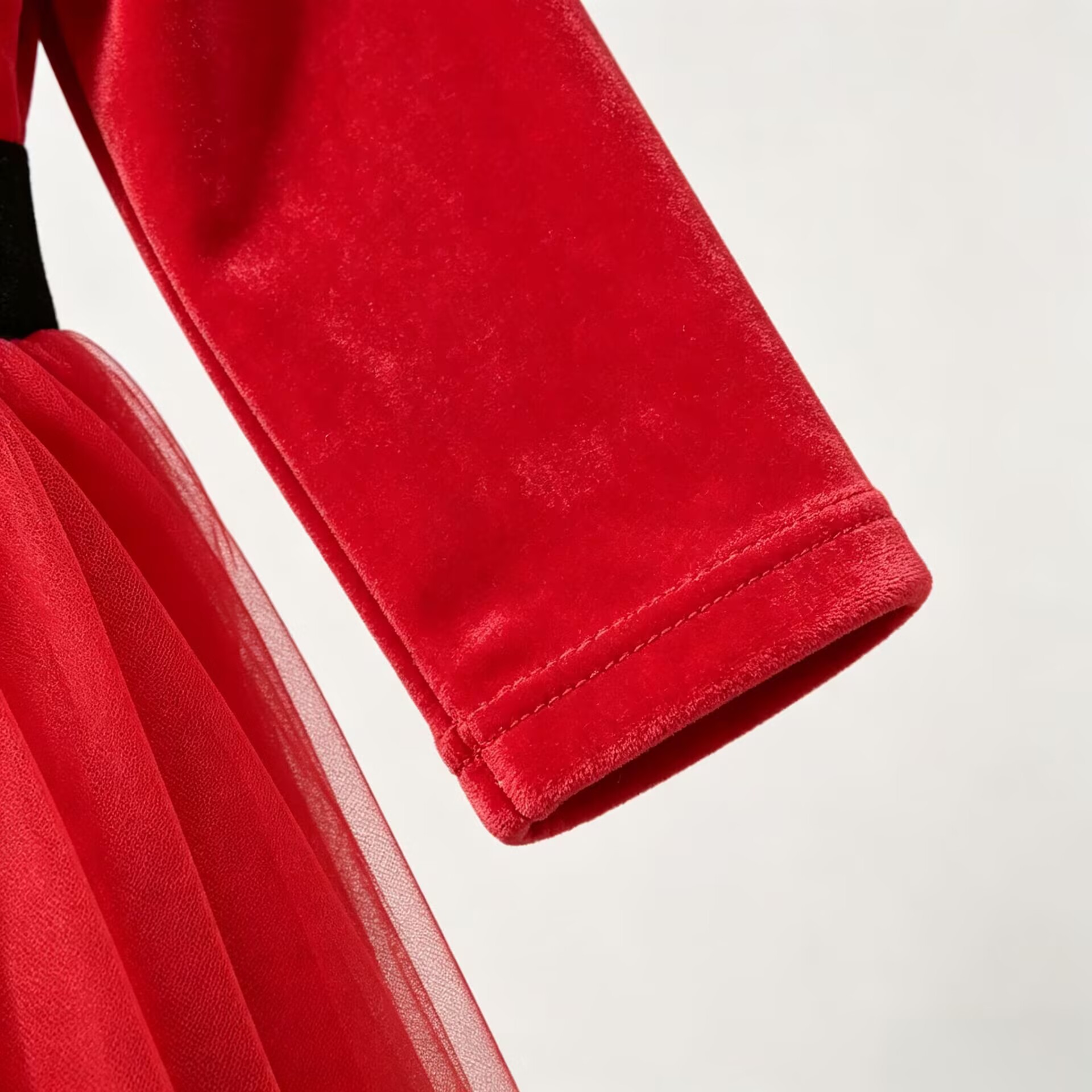 Kids Christmas Mesh Panelled Dress