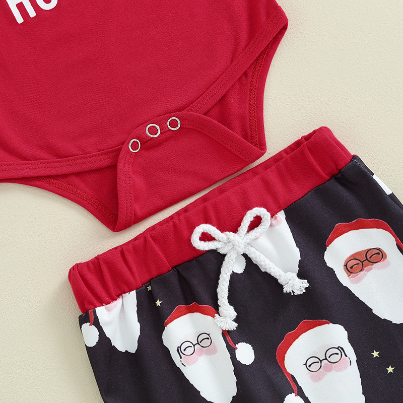 Baby Christmas Pattern Onesie 3-Piece Set