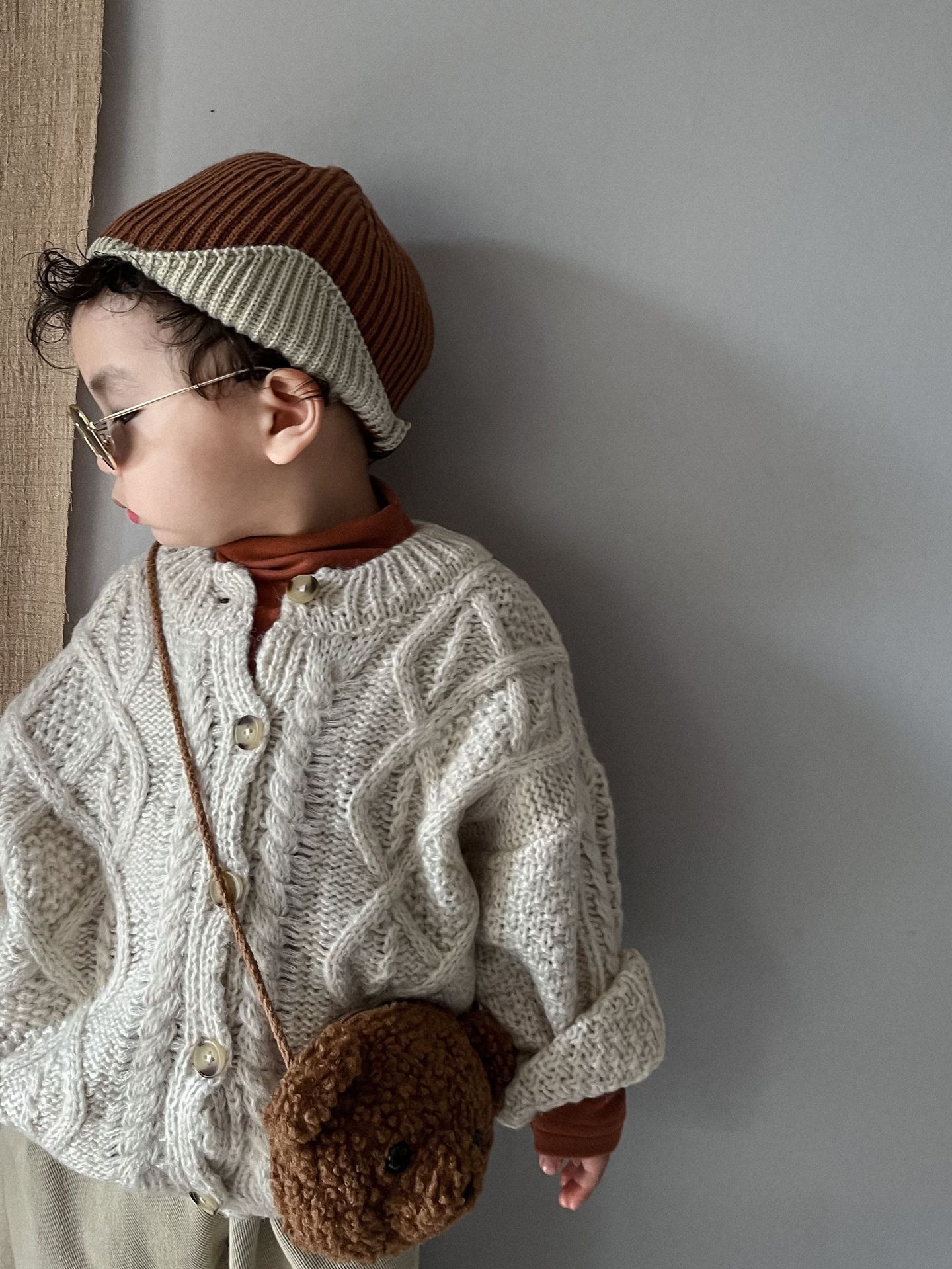Toddler Twist Thick Knit Cardigan Sweater