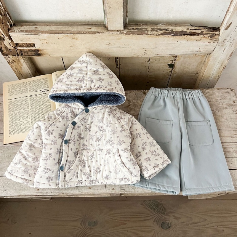 Baby Girl Small Floral Hooded Cotton Jacket