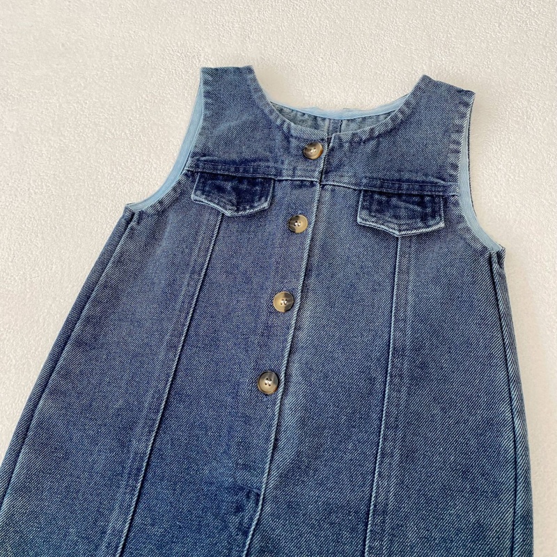 Baby Sleeveless Denim Overalls 