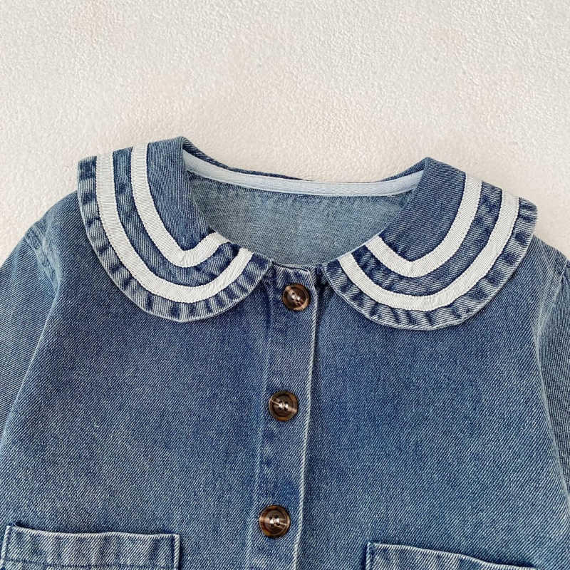 Baby Toddler Girls' Peter Pan Collar Denim Jacket