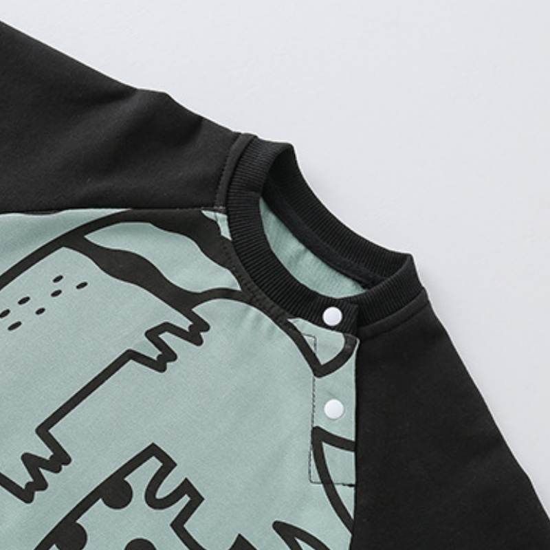 Baby Toddler Crocodile Print Color-Block Romper