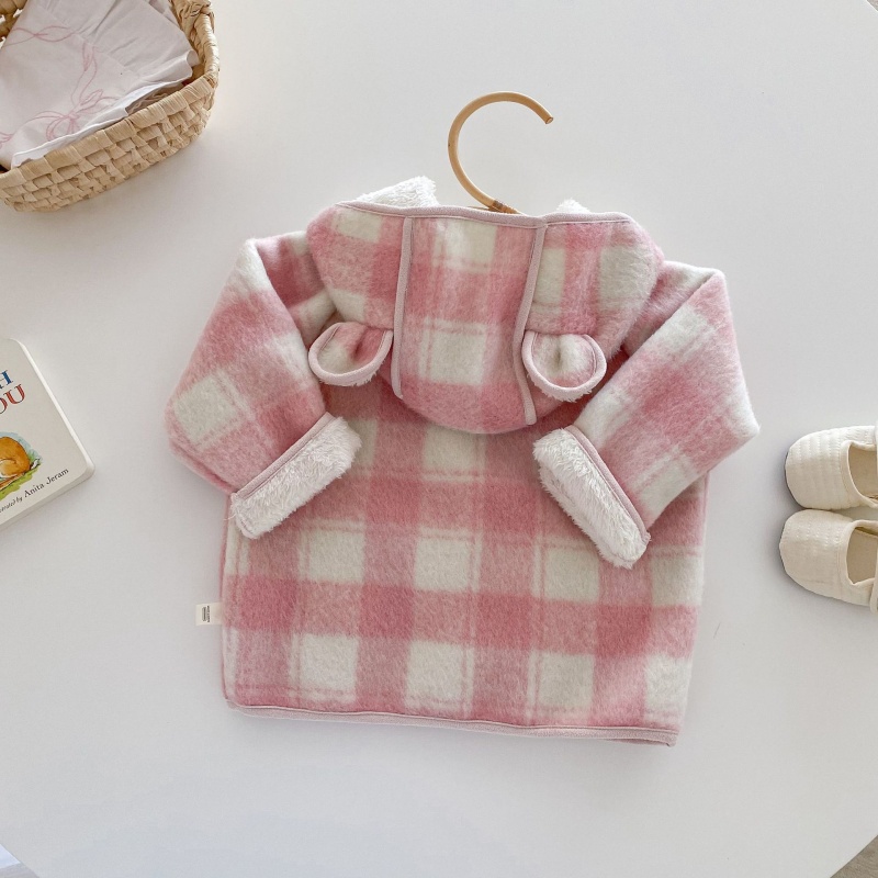 Baby Toddler Pink Girls Plaid Padded Coat