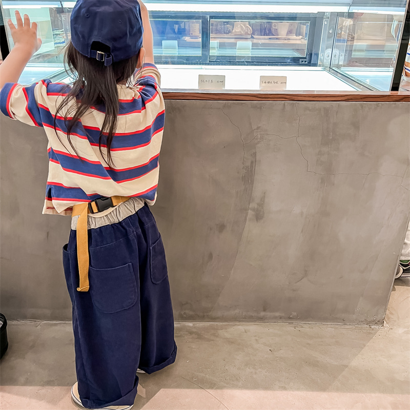 Toddler Casual Color Block Striped T-shirt