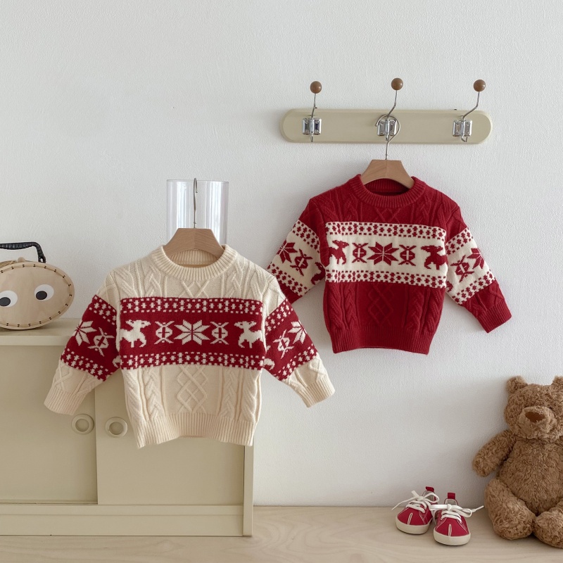 Baby Toddler Christmas Reindeer Snowflake Sweater