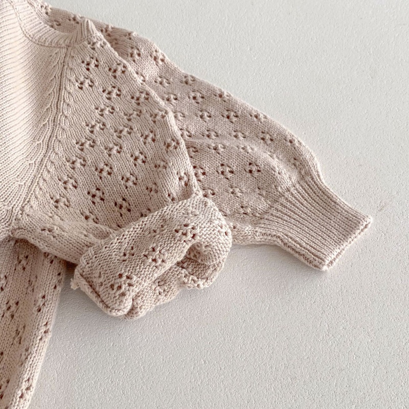 Baby Toddler Girls Lace-Up Bubble Sleeve Knit Dress