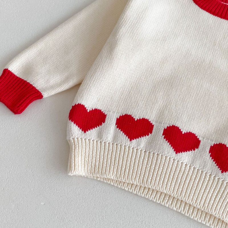 Baby Toddler Girls Heart-Print Color-Block Sweater