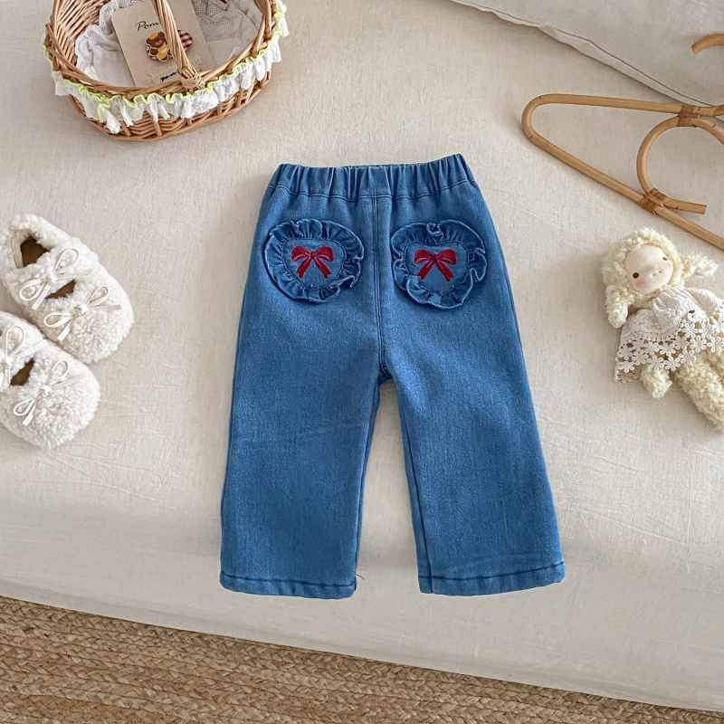 Baby Toddler Girls Bow Denim Pants