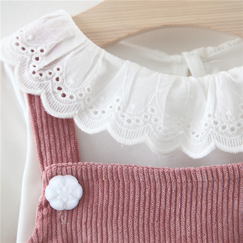 2-Piece Baby Girl T-Shirt and Overalls Set