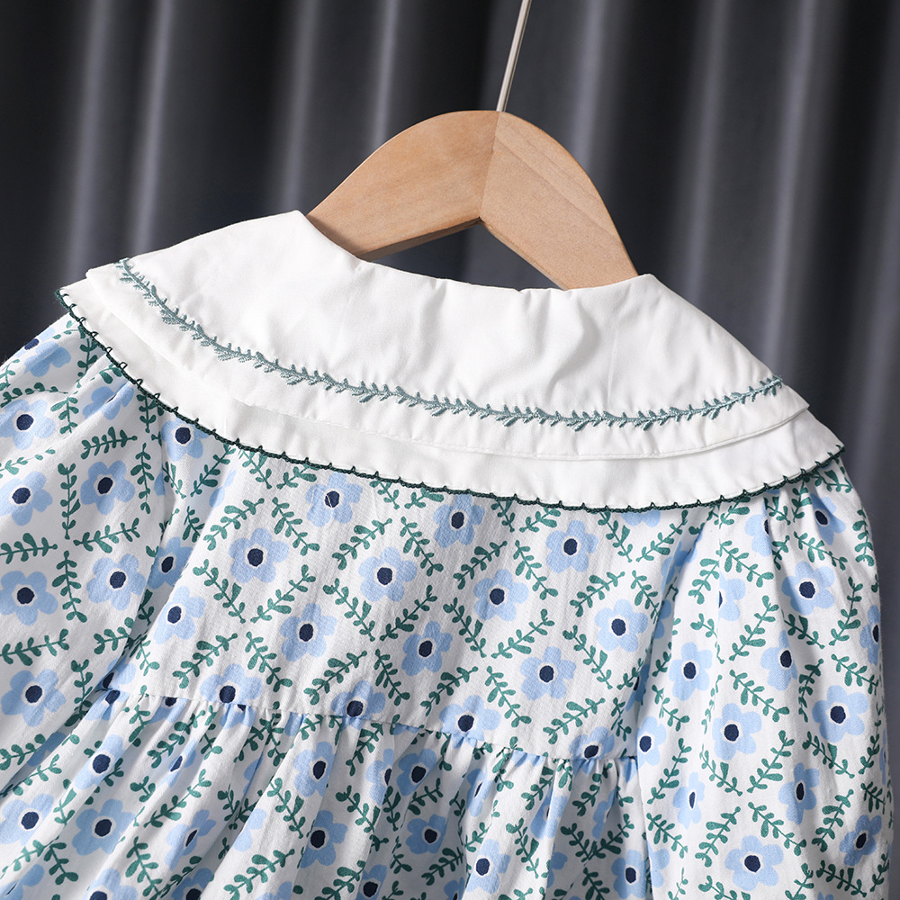 2-Piece Baby Kids' Girls' Cardigan & Floral Print Dress Set