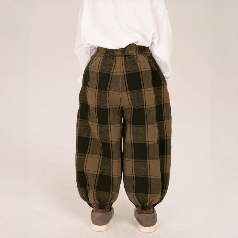 Kids' Plaid Print Casual Pants