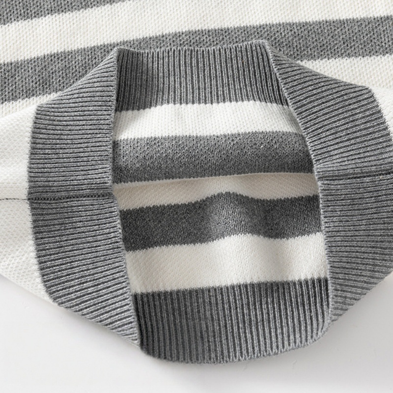 Baby Kids' Boy Striped Polo Neck Sweater