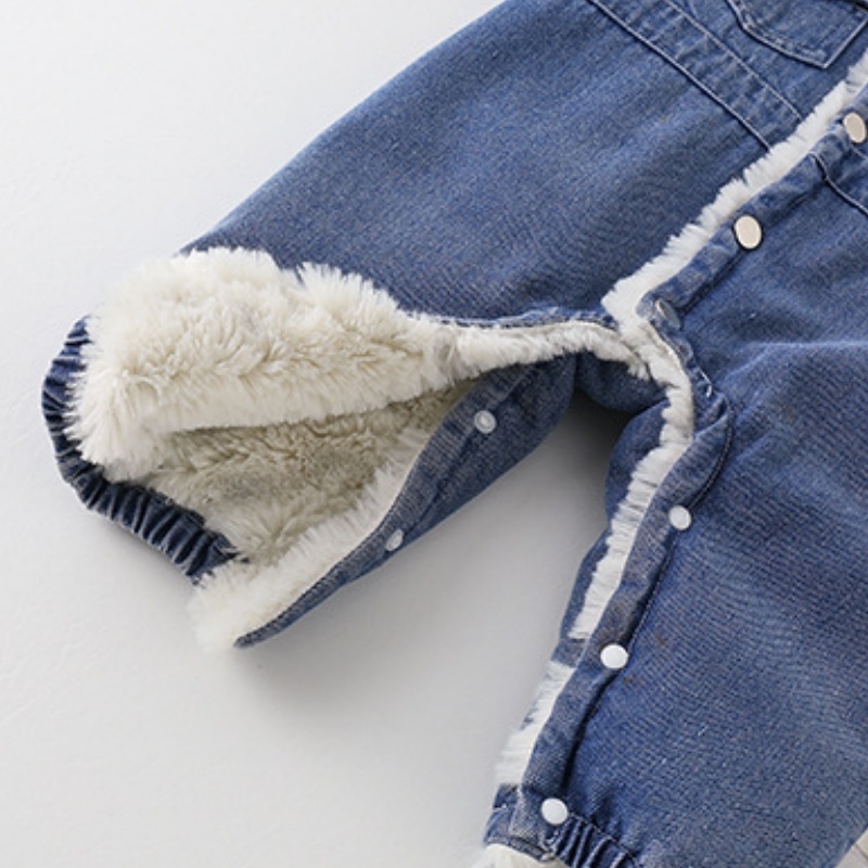 Baby Toddler Denim Fleece Romper