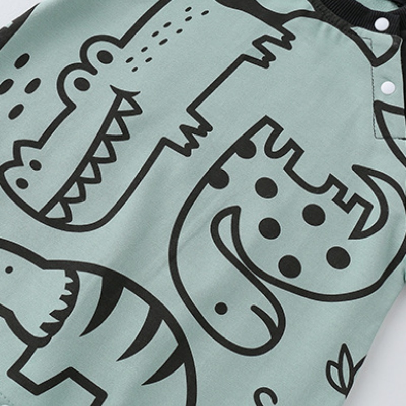 Baby Toddler Crocodile Print Color-Block Romper