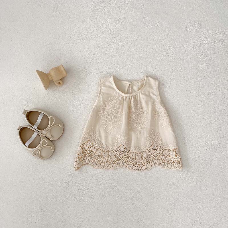 Baby 2-Piece Lace Sleeveless Casual Set
