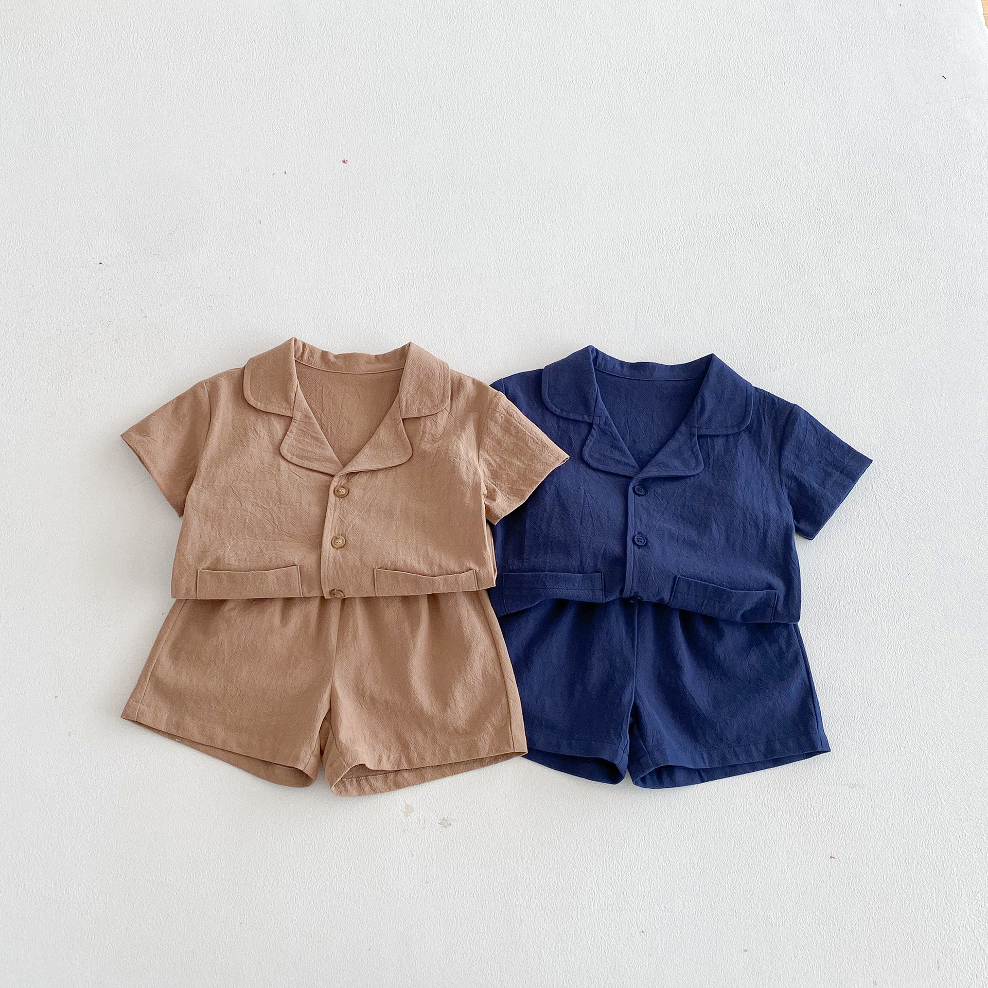 Baby & Kids Solid Color Pocket Tee and Shorts Set