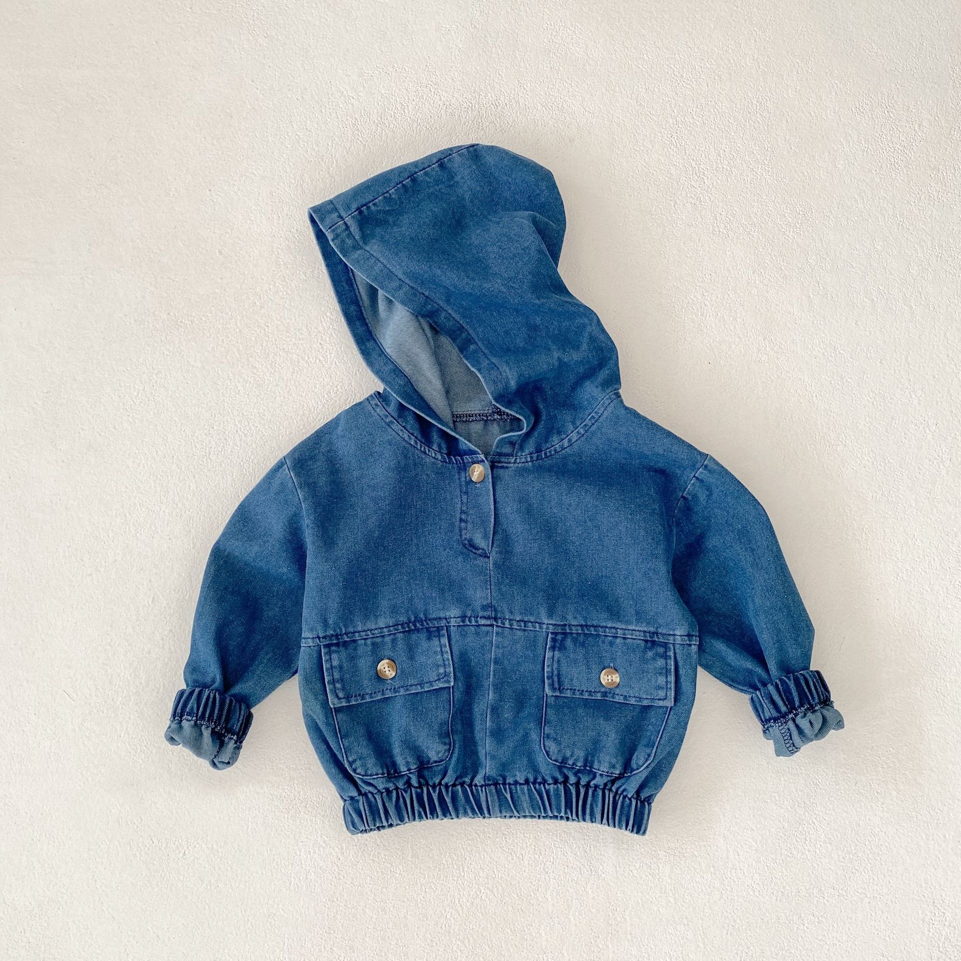 Baby & Kids Denim Hooded Pullover Jacket