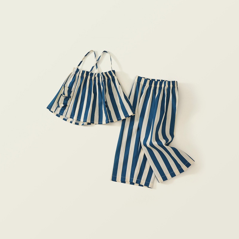 2-Piece Toddler Girls' Striped Tank Top & Wide-Leg Pants Set