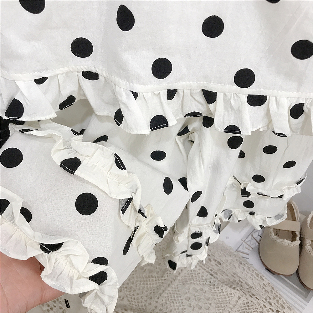 Baby& Kid Ruffled Dots Top and Pants Set