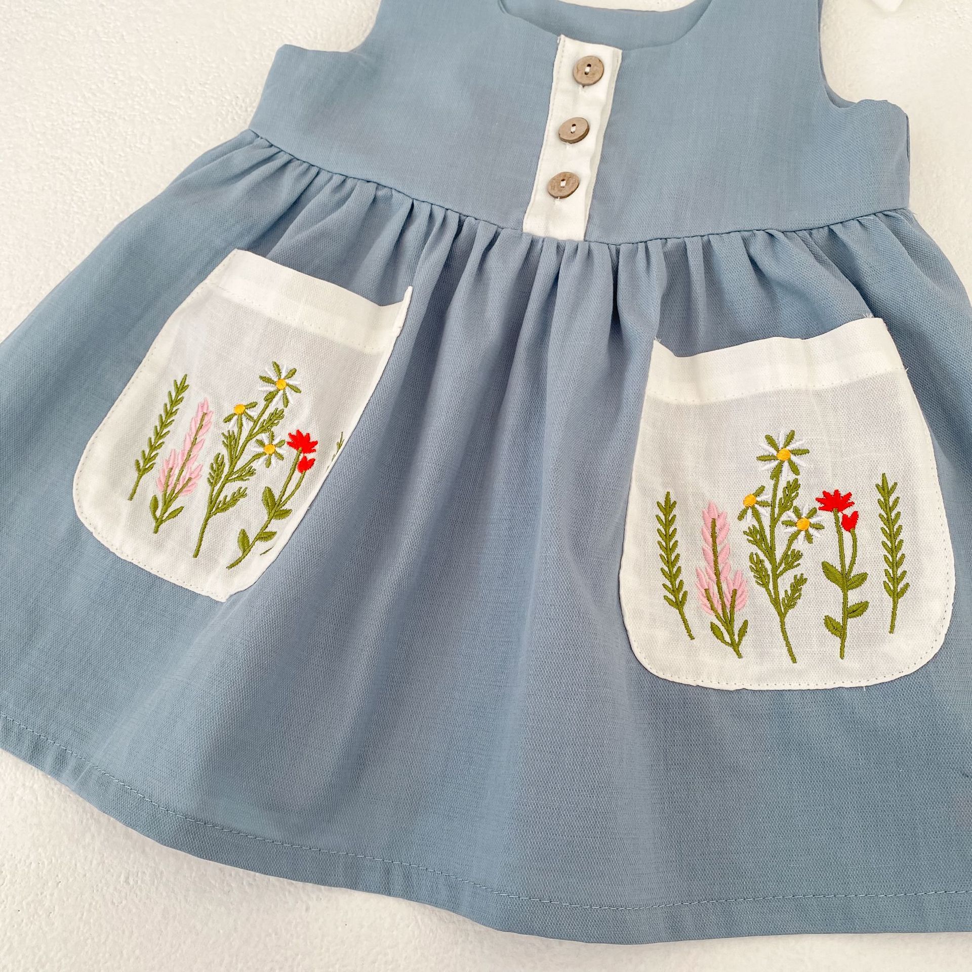 Baby Toddler Bow Knot Floral Pleated Dress