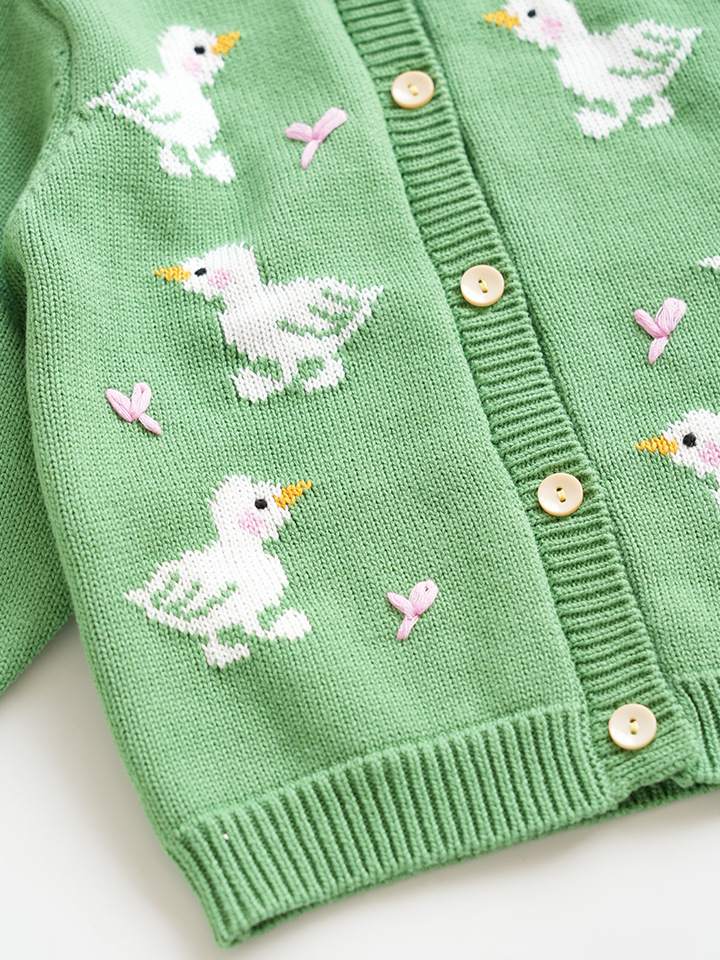 Kids Duck Knitted Cardigan Sweater