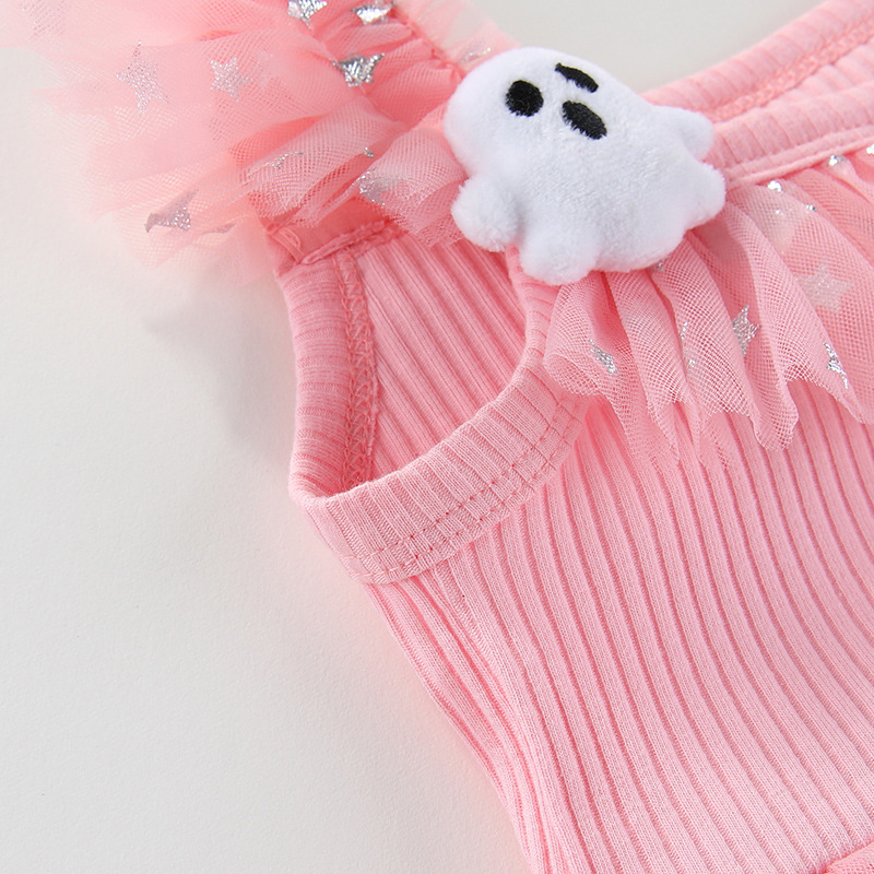 Kids Pumpkin Ghost Mesh Dress